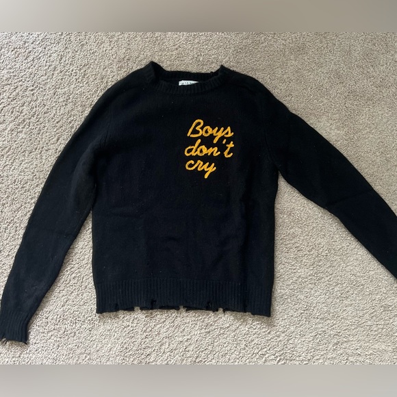 Chaser BOYS DON’T CRY CASHMERE SWEATER - BLACK - Picture 2 of 5